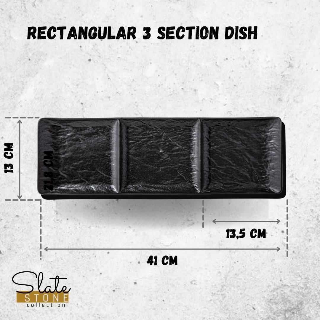 Wilmax Rechteckige Schale SlateStone Schwarz 40.5 x 13 cm Porzellan WL-661136/A