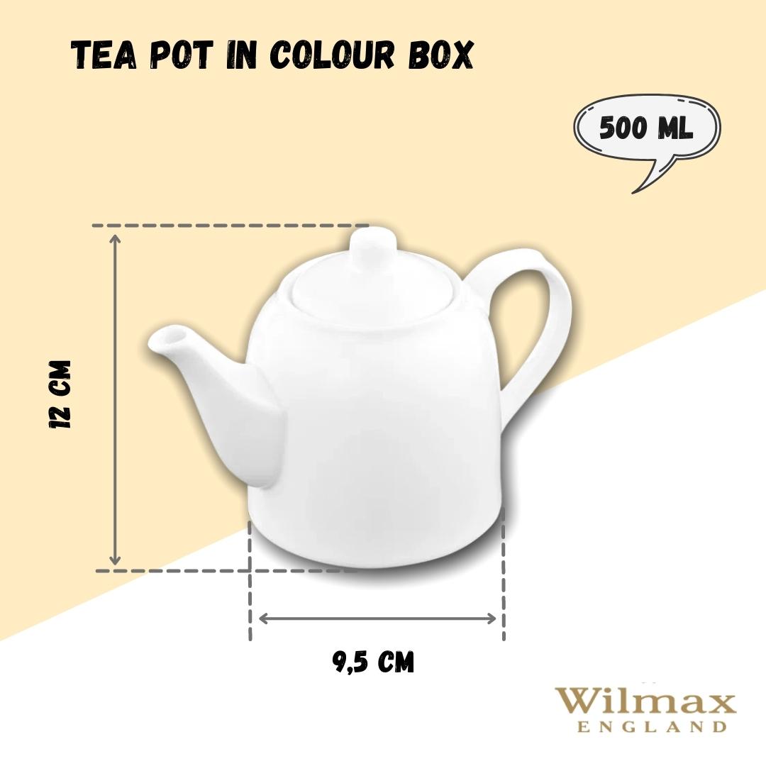 Wilmax Teekanne 500 ml Weiß Porzellan