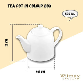 Wilmax Teekanne 500 ml Weiß Porzellan