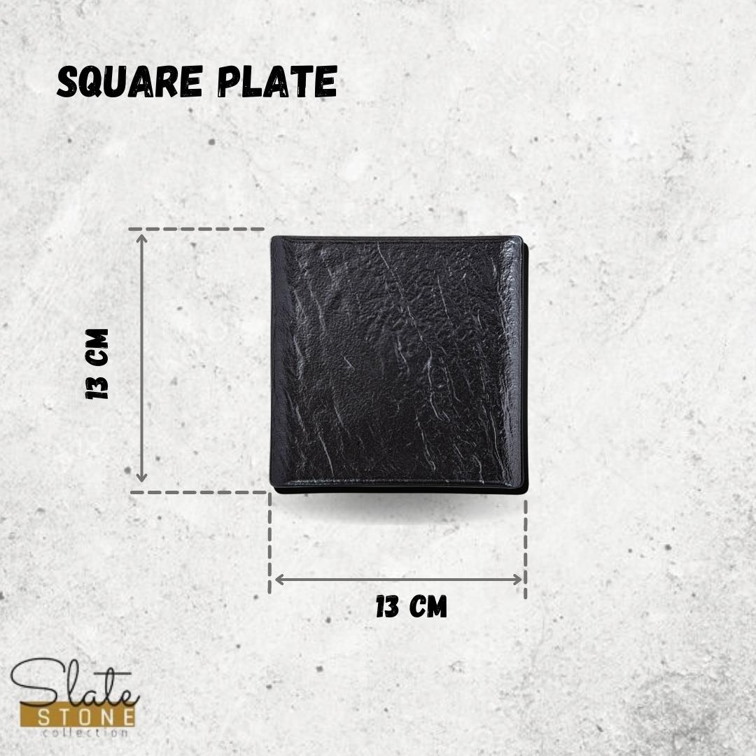 Wilmax Quadratischer Teller 13 x 13 cm 6er Set SlateStone Schwarz WL-661104/A6