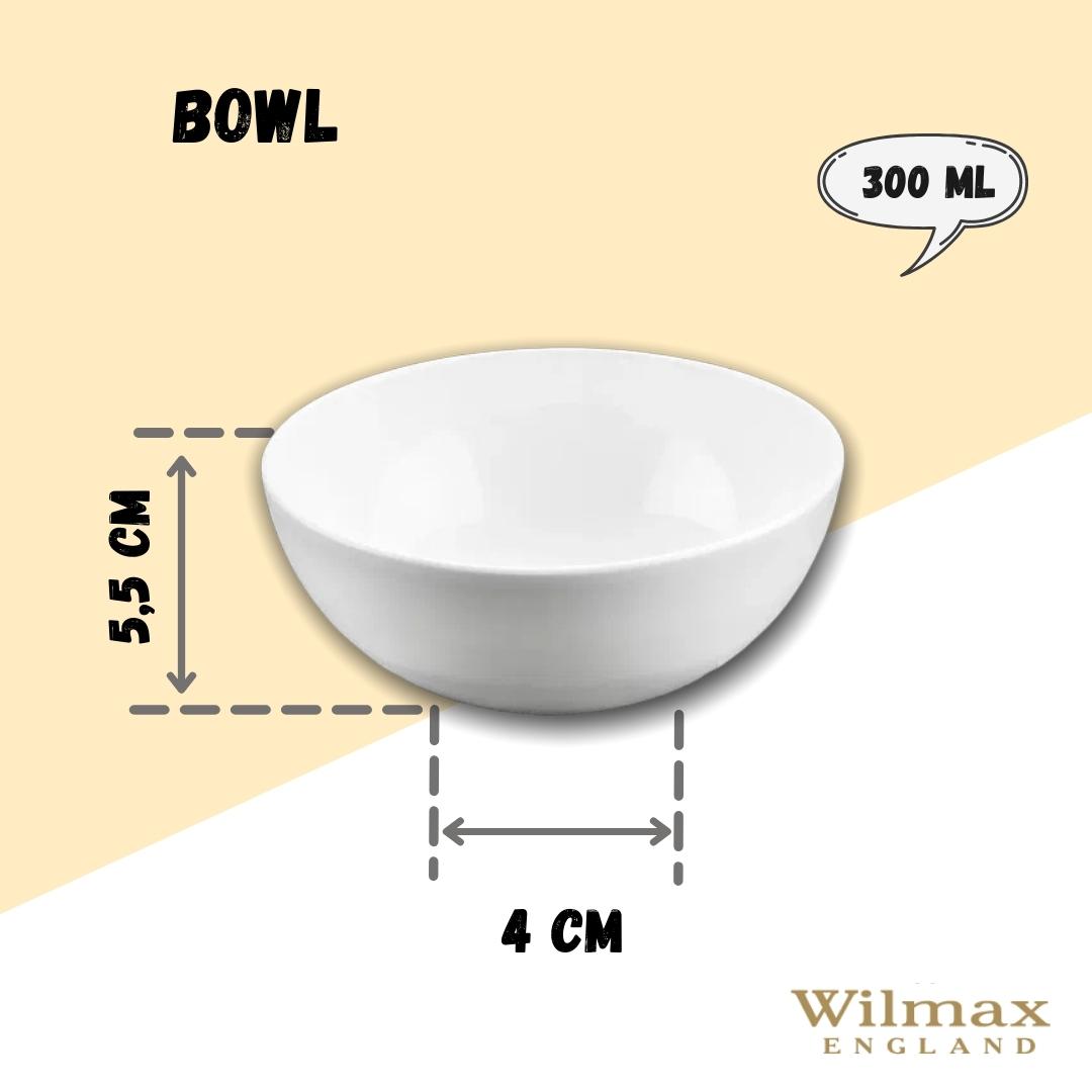 Wilmax Porzellanschale 300 ml 11 cm Weiß 4er Set WL-992564/A4