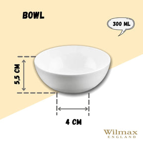 Wilmax Porzellanschale 300 ml 11 cm Weiß 2er Set WL-992564/A2