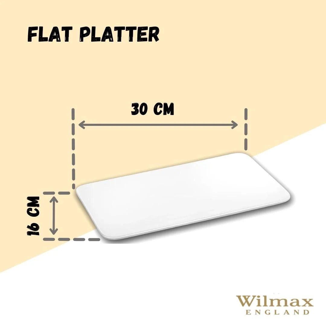 Wilmax Servierplatte 30 x 16 cm aus Porzellan, Weiß WL-992620/A