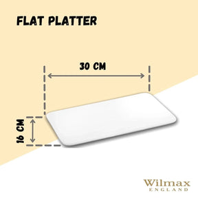 Wilmax Servierplatte 30 x 16 cm aus Porzellan, Weiß WL-992620/A
