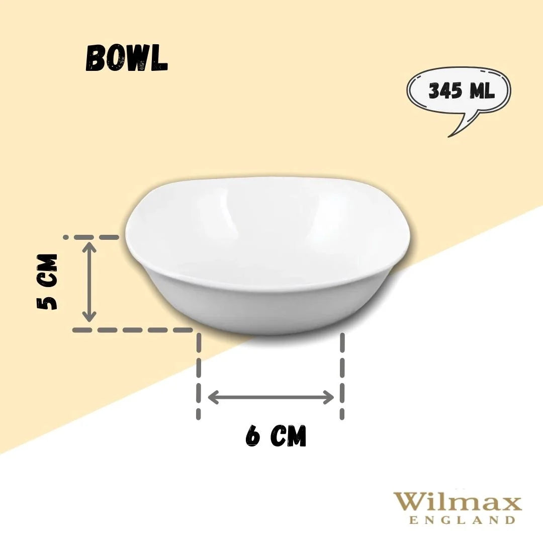 Wilmax Schale 345 ml 14.5 x 14.5 cm aus Porzellan, Weiß WL-992000/A
