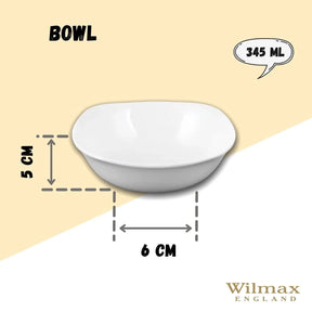 Wilmax Schale 345 ml 14.5 x 14.5 cm aus Porzellan, Weiß WL-992000/A