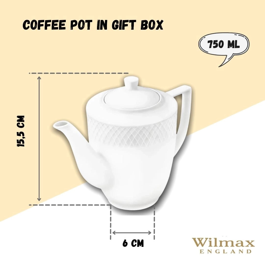 Wilmax Kaffeekanne 750 ml Weiß Porzellan WL-880111/1C