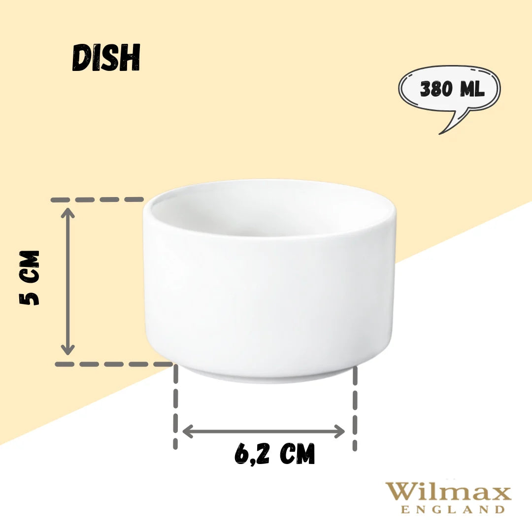 Wilmax Schale 380 ml aus Porzellan, Weiß WL-992688/A