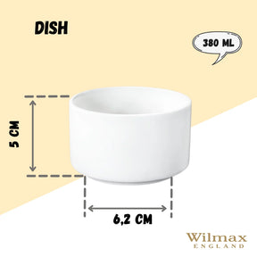 Wilmax Schale 380 ml aus Porzellan, Weiß WL-992688/A