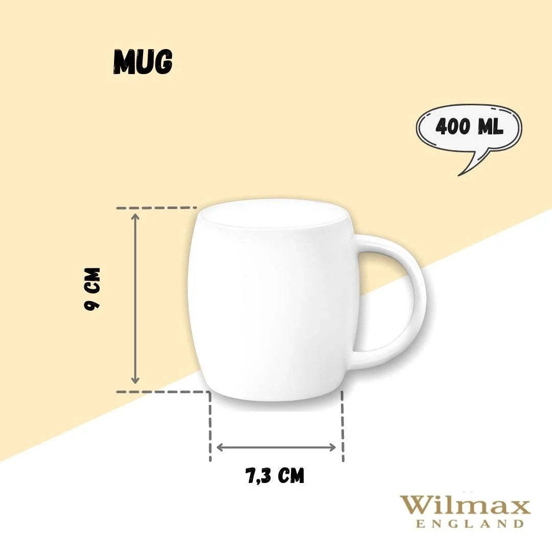 Wilmax Becher 400 ml Weiß Porzellan Olivia
