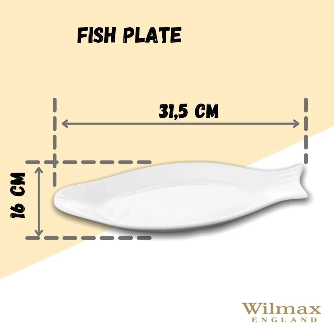 Wilmax Fischplatte 31.5 cm aus Porzellan Weiß WL-992008/A