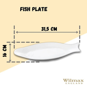 Wilmax Fischplatte 31.5 cm aus Porzellan Weiß WL-992008/A