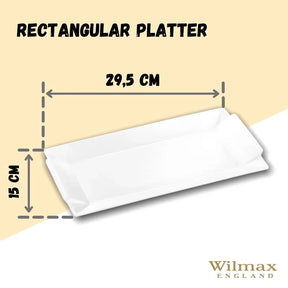 Wilmax Servierplatte 29.5 x 15 cm aus Porzellan, Weiß WL-992646/A