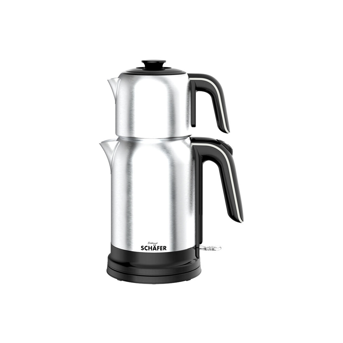 Schäfer 2-in-1 Edelstahl-Teekocher Silber, 1,7 L / 1 L