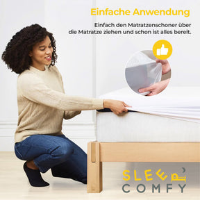 Sleep Comfy Matratzenschoner - Wasserdicht, Antibakteriell, Rundumgummi