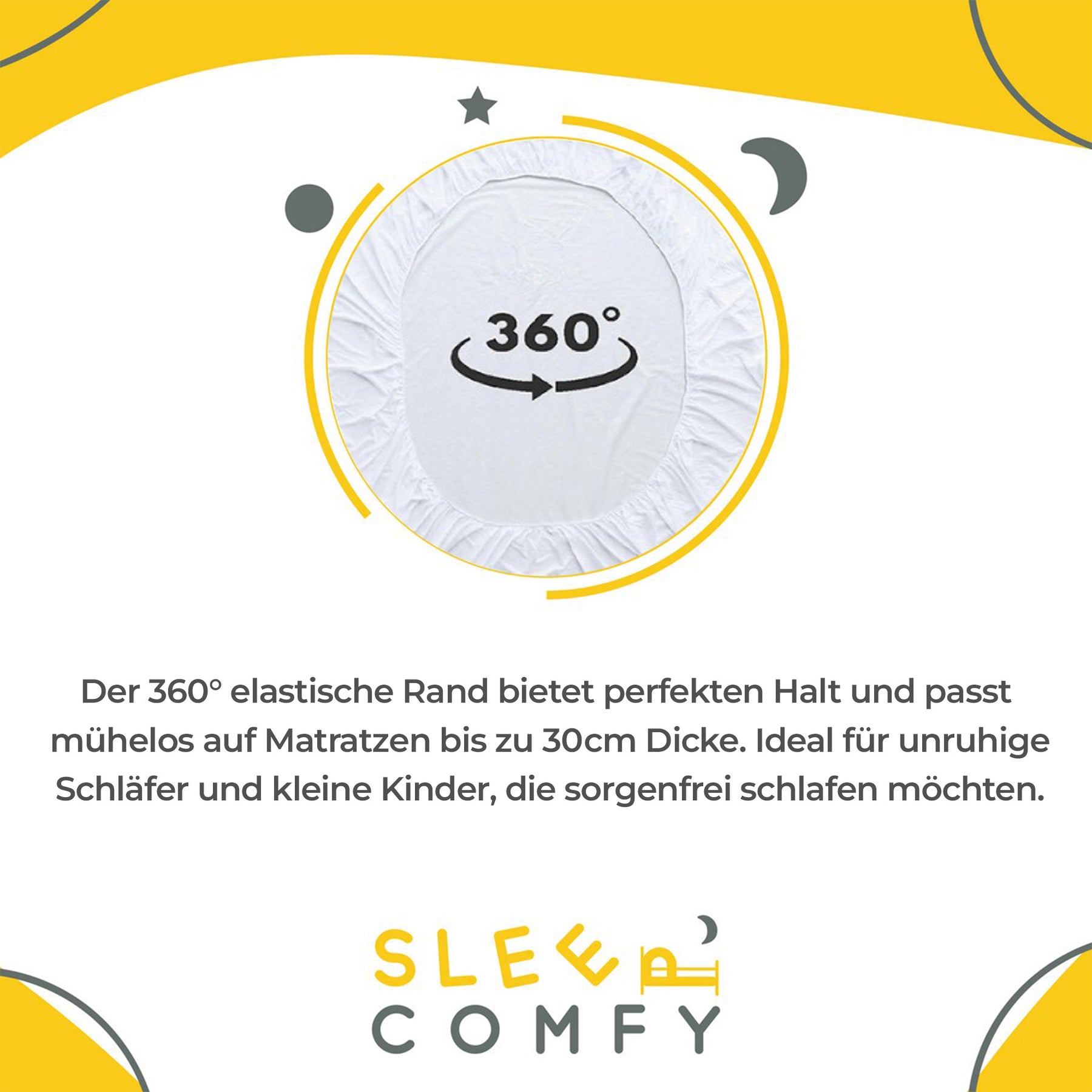 Sleep Comfy Matratzenschoner - Wasserdicht, Antibakteriell, Rundumgummi