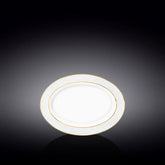 Wilmax Servierplatte oval 20x14 cm Weiß Porzellan mit Goldlinien WL-880102114/A