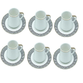 Schäfer elegantes 12-teiliges Mokka-Set, inklusive Tassen und Untertassen aus hochwertiger Keramik. - Nordic Schiller