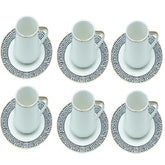Schäfer elegantes 12-teiliges Mokka-Set, inklusive Tassen und Untertassen aus hochwertiger Keramik. - Nordic Schiller