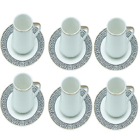 Schäfer elegantes 12-teiliges Mokka-Set, inklusive Tassen und Untertassen aus hochwertiger Keramik. - Nordic Schiller
