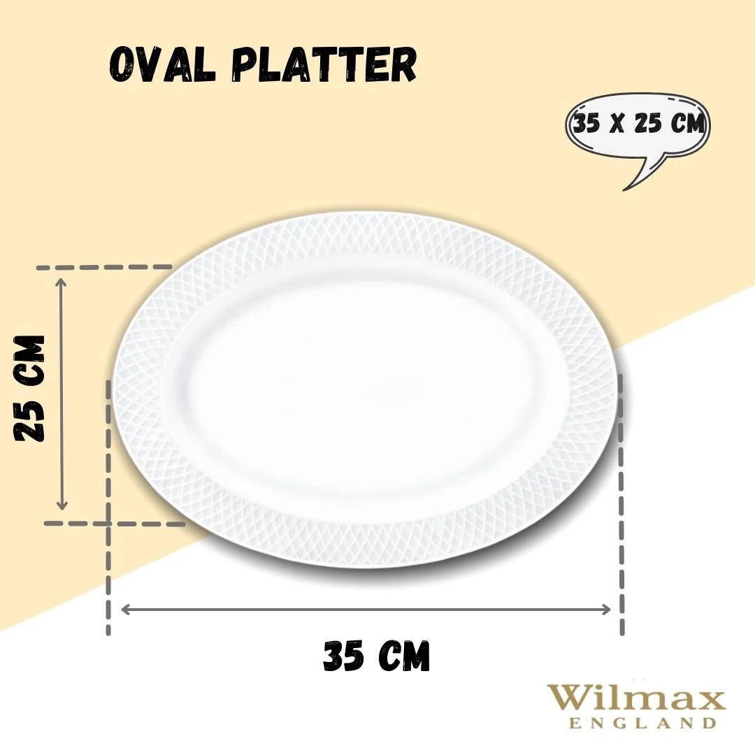 Wilmax Servierplatte oval 35x25 cm Weiß Porzellan WL-880103/A