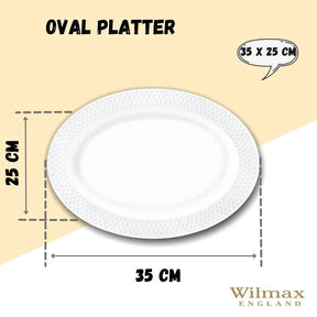Wilmax Servierplatte oval 35x25 cm Weiß Porzellan WL-880103/A