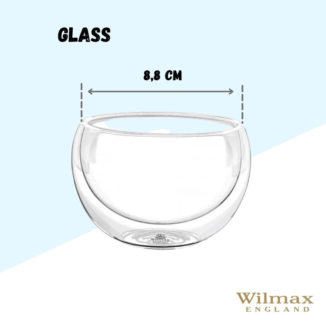 Wilmax Doppelwandige Glasschale 250 ml Transparent WL-888755/A