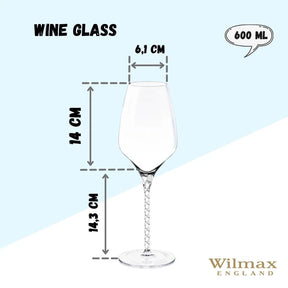 Wilmax Weinglas 600 ml Kristallglas Transparent 2er Set WL-888101/2C