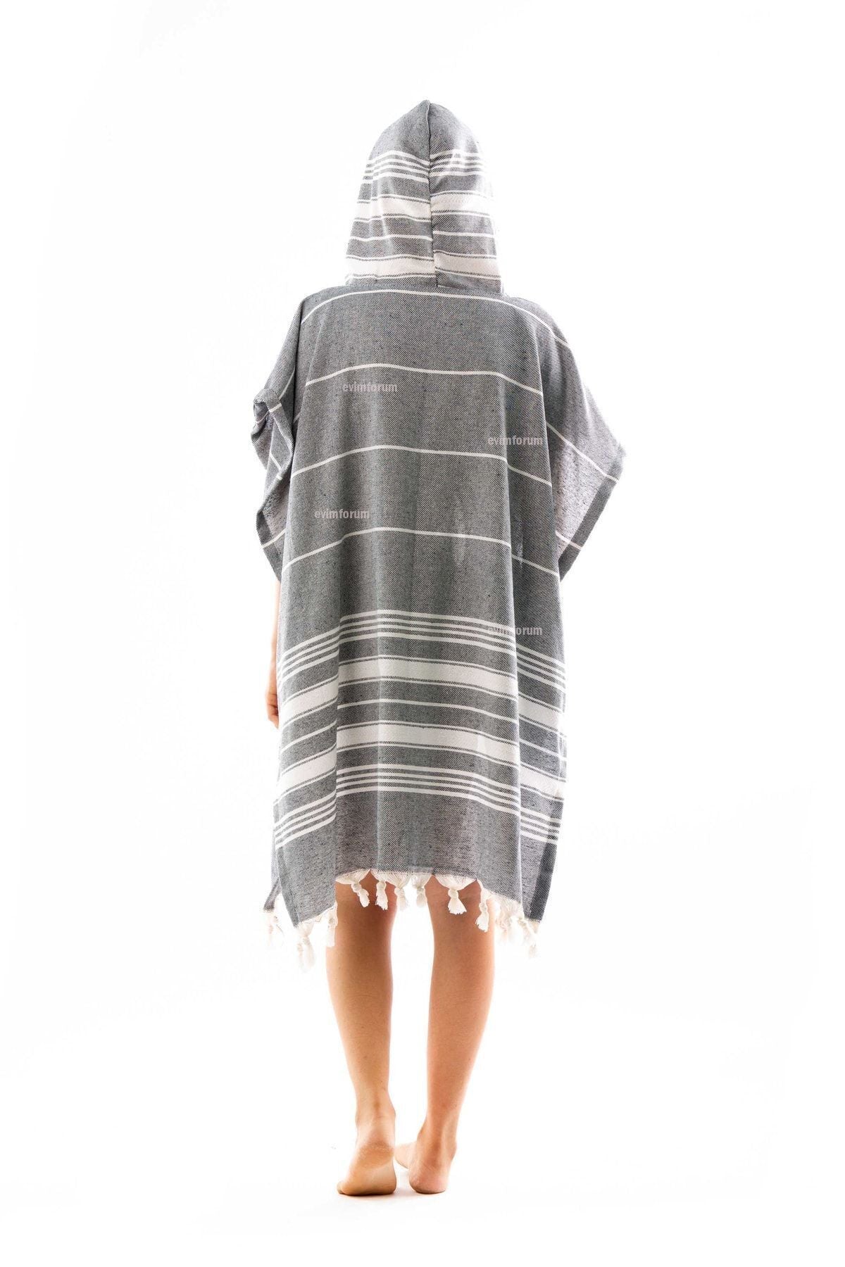 Cotton Adult Peshtemal Poncho Bathrobe Beach Towel