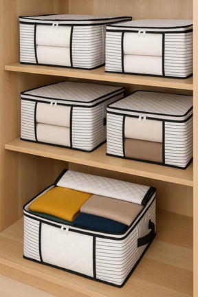 Mittelgroßer, r, mit Fenstern versehener Pullover-Piqué-Decke, Schrank-Organizer, 40 x 40 x 30 cm - 4 Pieces