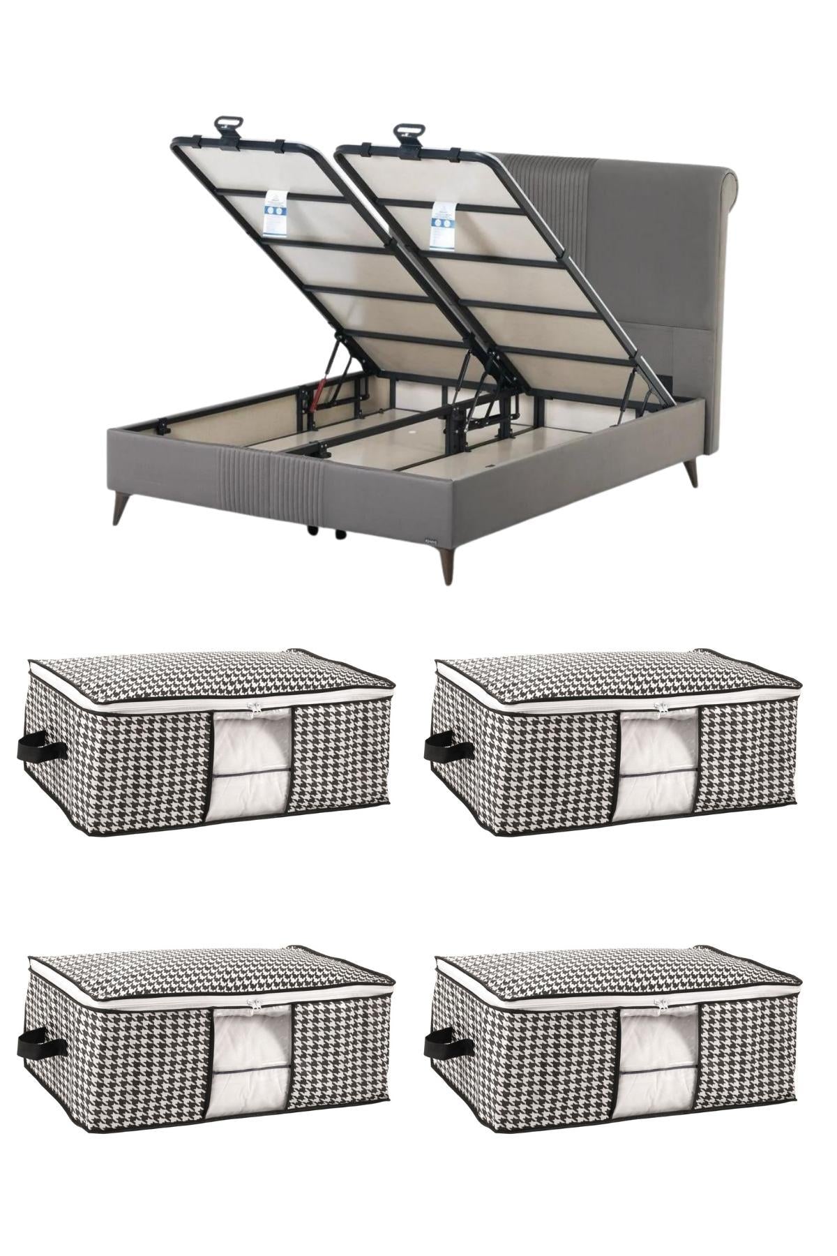 Formeya 4  Sockel- und Unterbett-Organizer mit Fenstern - Sockel unter dem Sockel, 64 x 45 x 22 cm