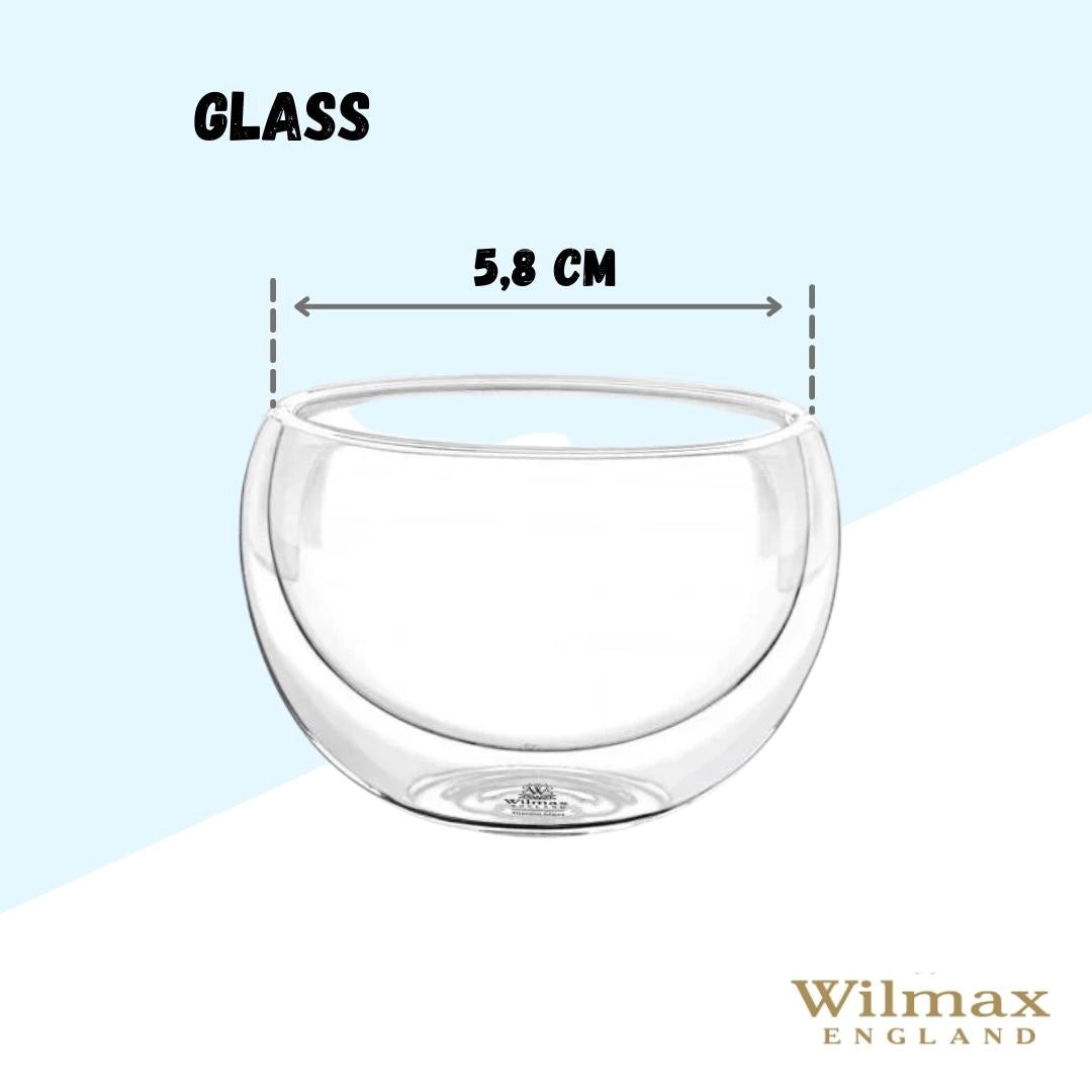 Wilmax Doppelwandige Glasschale 250 ml Transparent WL-888755/A