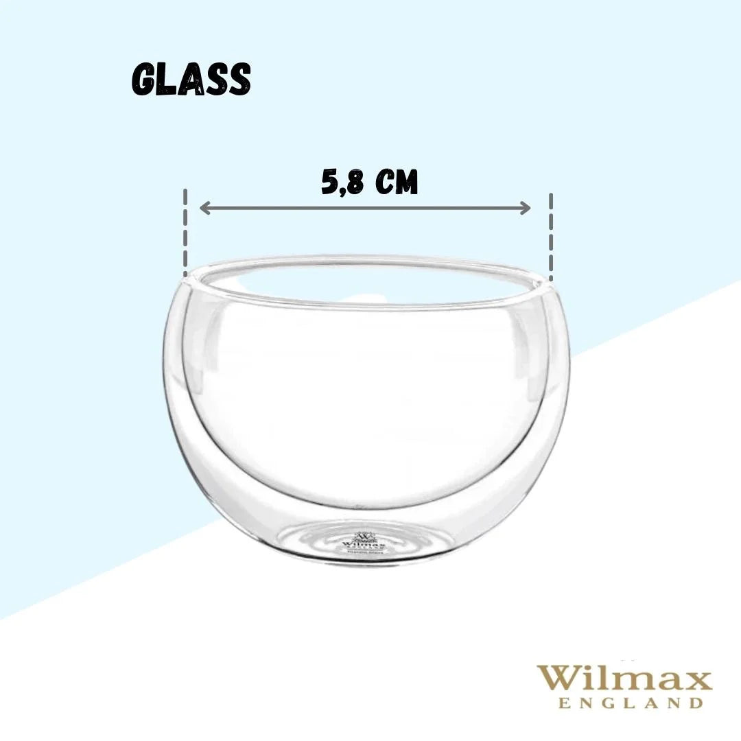 Wilmax Doppelwandige Glasschale 80 ml Transparent WL-888751/A