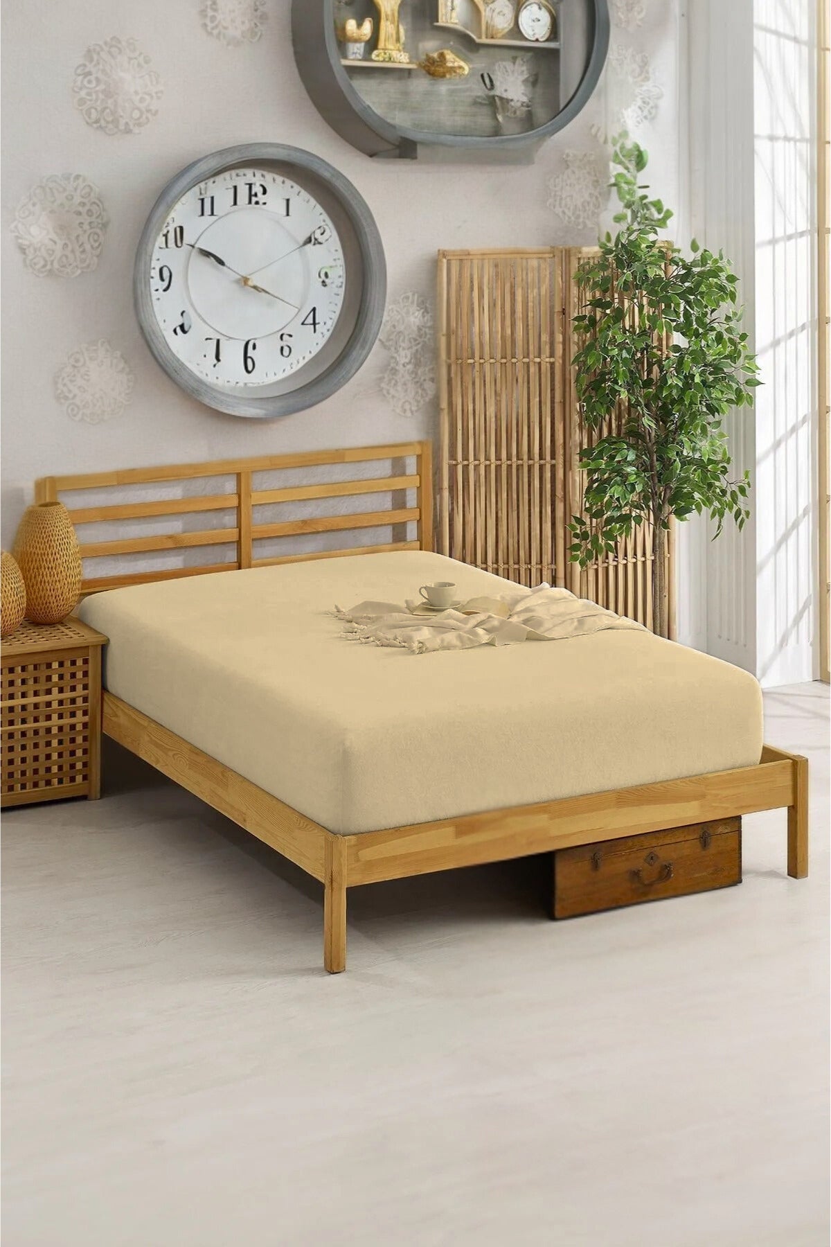 100% Cotton Single/Double Fitted Sheet Fitted Combed Sheet