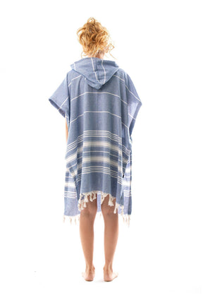 Cotton Adult Peshtemal Poncho Bathrobe Beach Towel