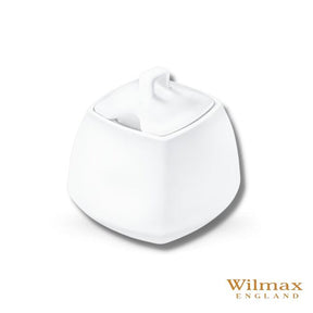 Wilmax Zuckerdose mit Deckel Weiß Porzellan Ilona