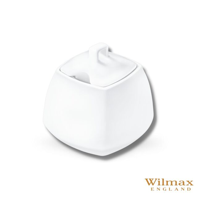 Wilmax Zuckerdose mit Deckel Weiß Porzellan Ilona WL-995026/A