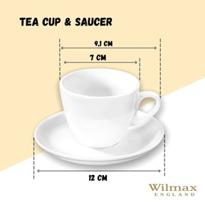 Wilmax Kaffeetasse mit Untertasse 110 ml Weiß Porzellan WL-993174/AB