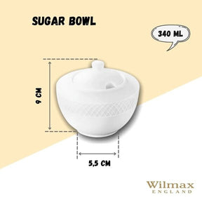 Wilmax Zuckerdose 340 ml Weiß Porzellan