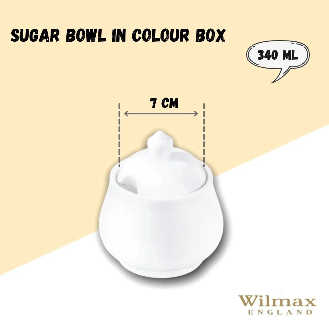 Wilmax Zuckerdose mit Deckel 340 ml Weiß Porzellan WL-995019/A