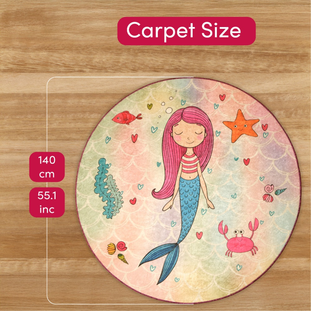 Bosdela Kinder- und Babyteppich - runder Kinderzimmerteppich, Ø 140 cm, verschiedene Designs