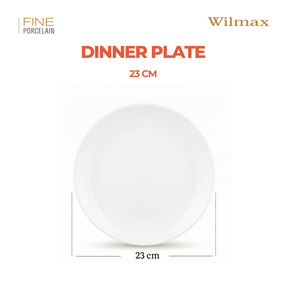 Wilmax Speiseteller 23 cm aus Porzellan, Weiß