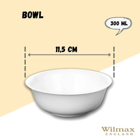 Wilmax Schale 300 ml 11.5 cm aus Porzellan, Weiß WL-992003/A