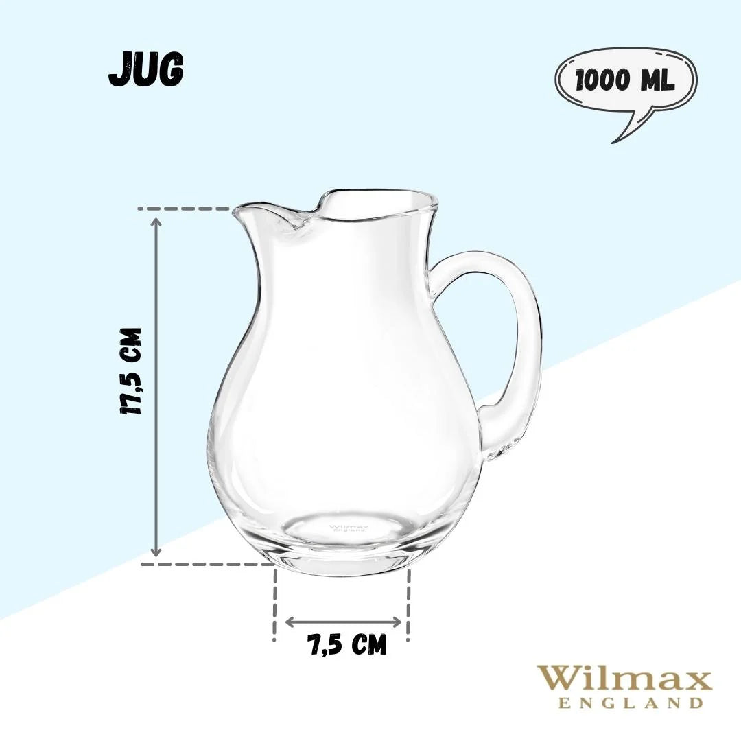 Wilmax Krug 1000 ml Kristallglas Transparent