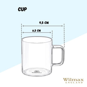 Wilmax Glasbecher 320 ml Borosilikatglas Transparent WL-888606/A
