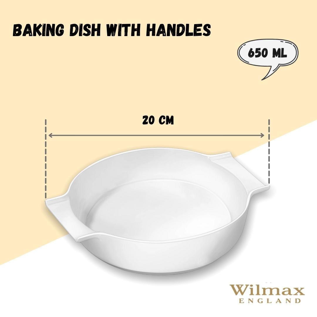 Wilmax Auflaufform mit Griffen 650 ml Porzellan Weiß WL-997021/1C