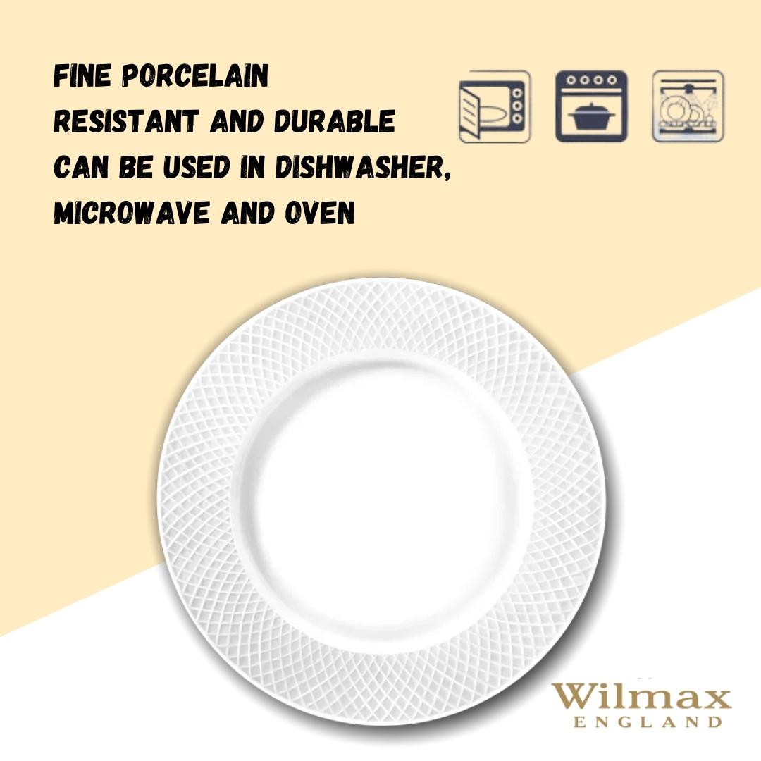Wilmax Dessertteller 20 cm Weiß Porzellan 6er Set WL-880100/6C