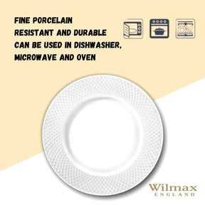 Wilmax Dessertteller 20 cm Weiß Porzellan 6er Set WL-880100/6C
