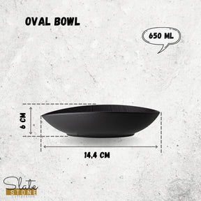 Wilmax Ovale Schale 25 x 16.5 x 6 cm 2er Set SlateStone Schwarz WL-661120/A2