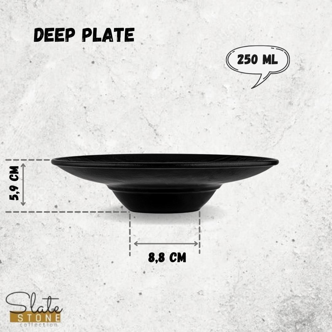 Wilmax Tiefer Teller 27 cm 250 ml 2er Set SlateStone Schwarz WL-661116/A2